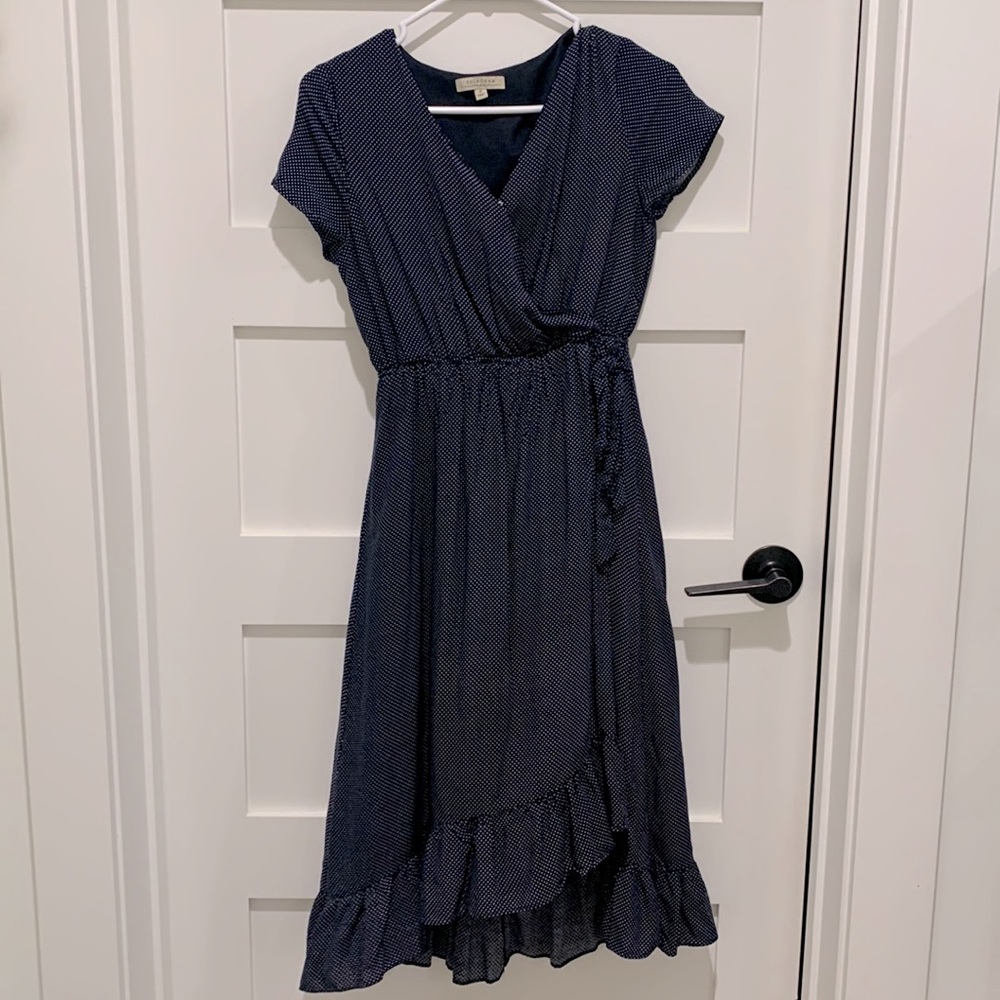 Polagram mid-length dress with ruffle details